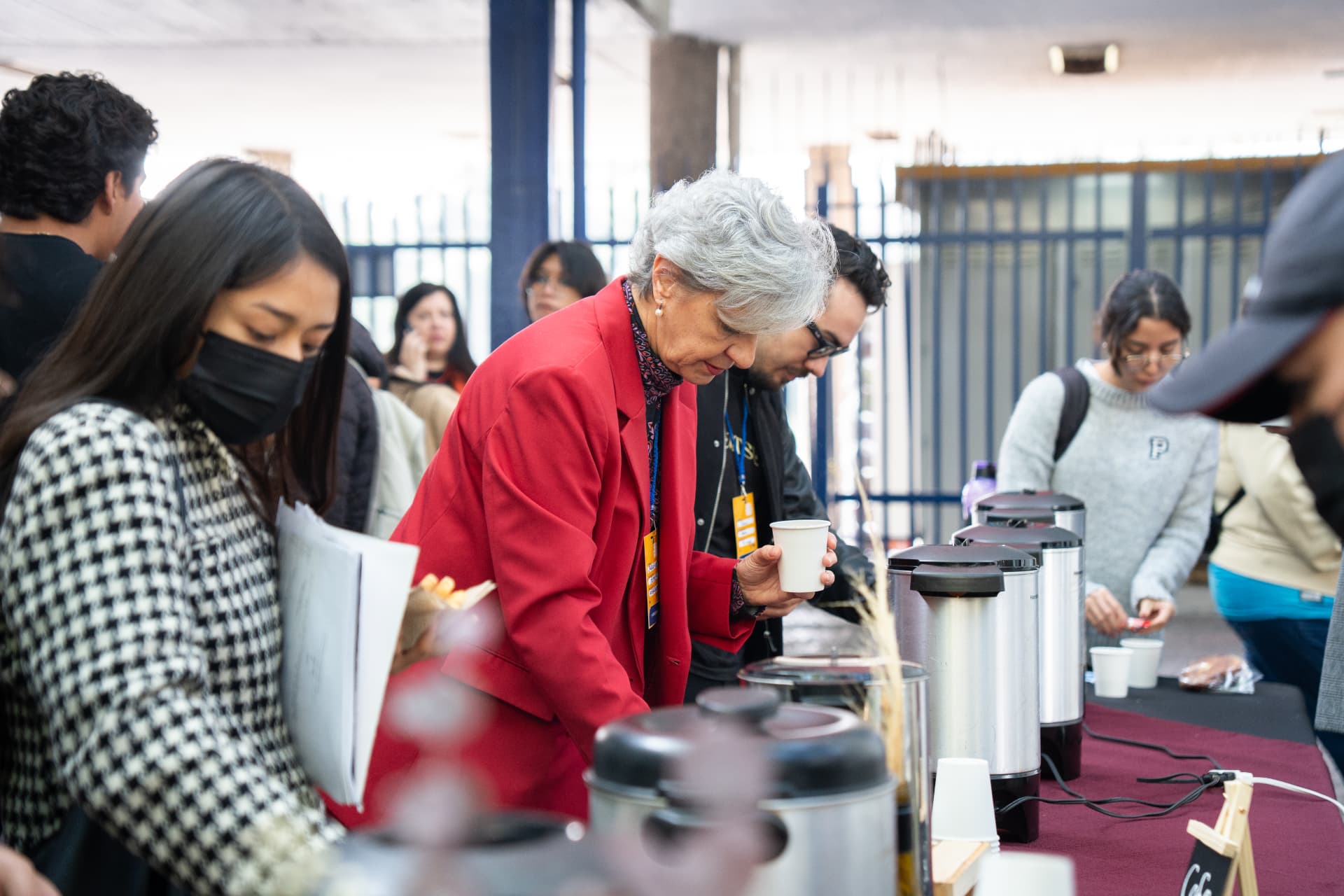 Registro y café de recepción